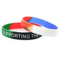 Customized Segmented Silicone Bracelets, 2 or 3 Colors Rubber Wristbands,